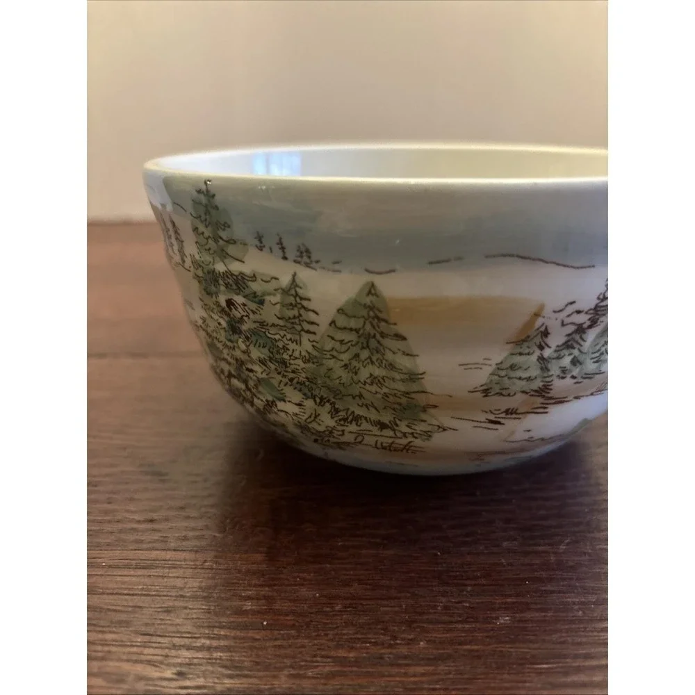 Maxcera‎ Snowville Christmas Farmhouse Candy Bowl Serving Bowl 6